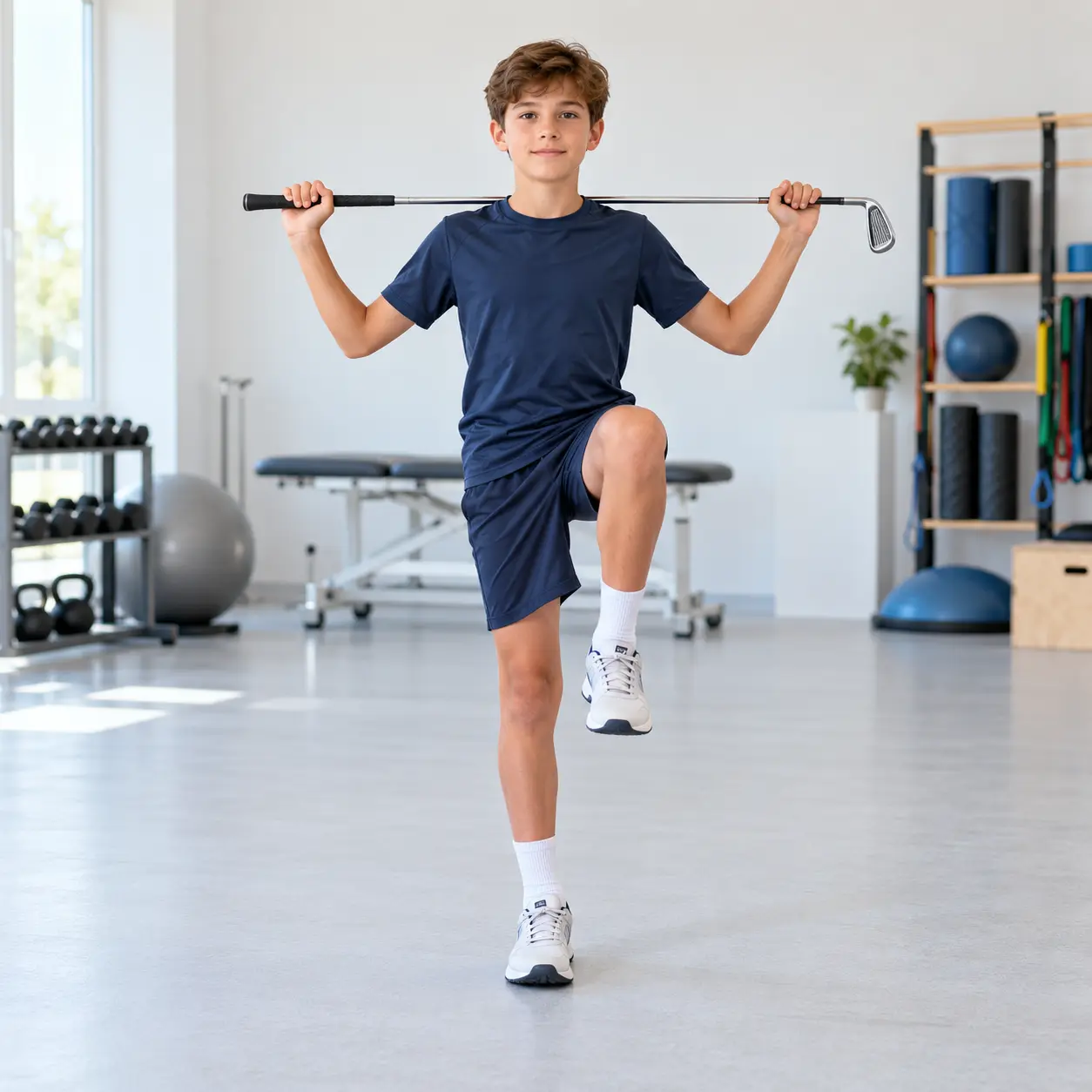 A calm body and movement exercise: Golf Balance with Knee Lift