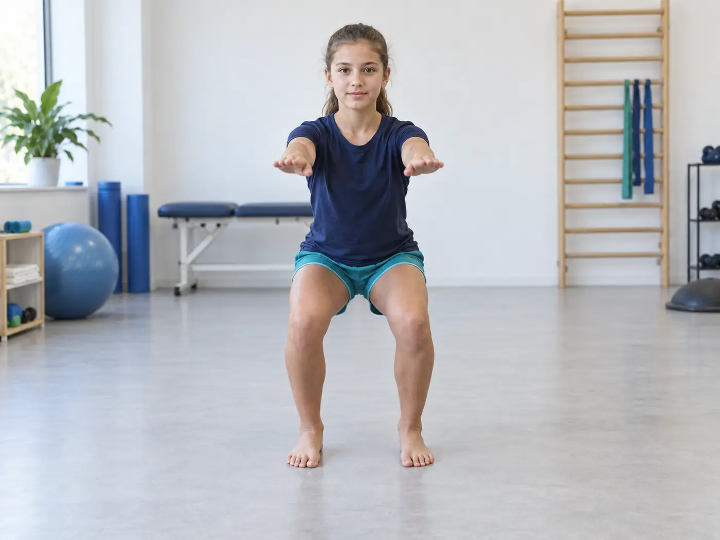A calm body and movement exercise: Squat with Leg Alignment Control