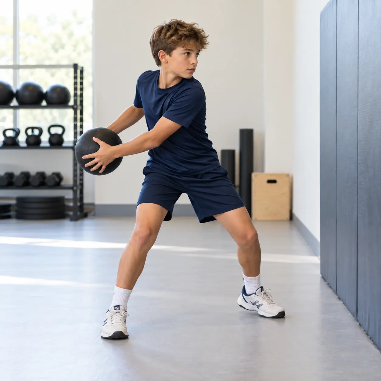 A calm body and movement exercise: Medicine Ball Rotational Throw