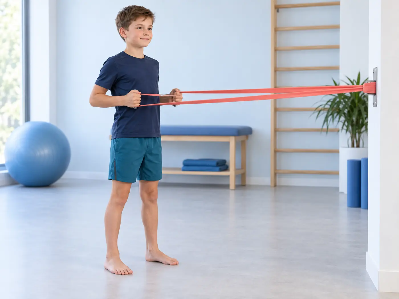 A calm body and movement exercise: Standing Band Row