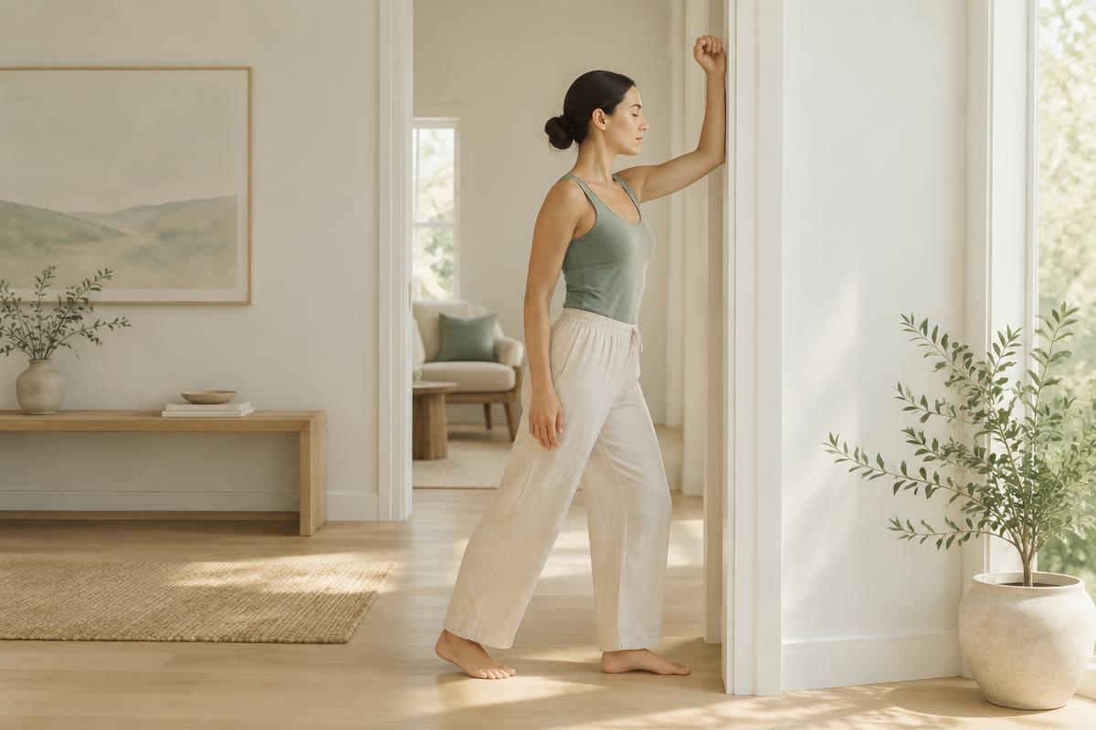 A calm body and movement exercise: Doorway Chest Stretch