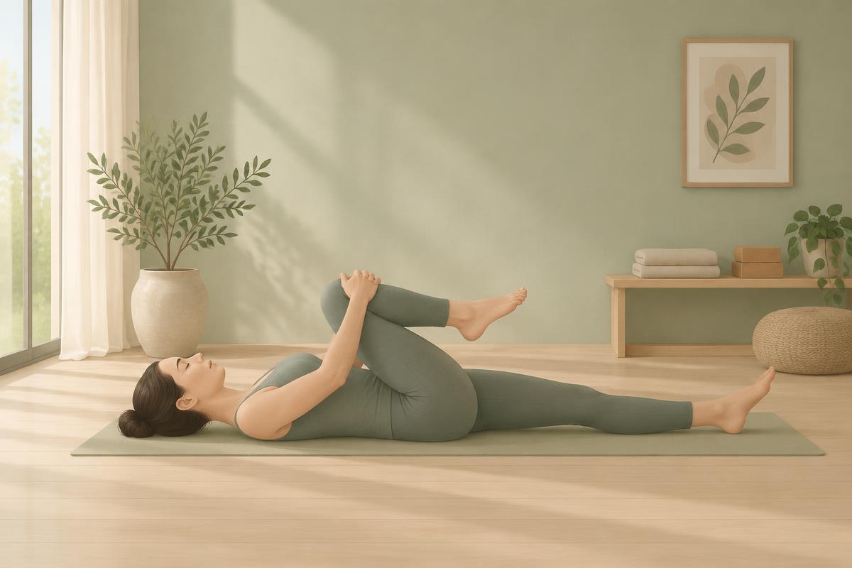 A calm body and movement exercise: Knee to Chest (Supine)
